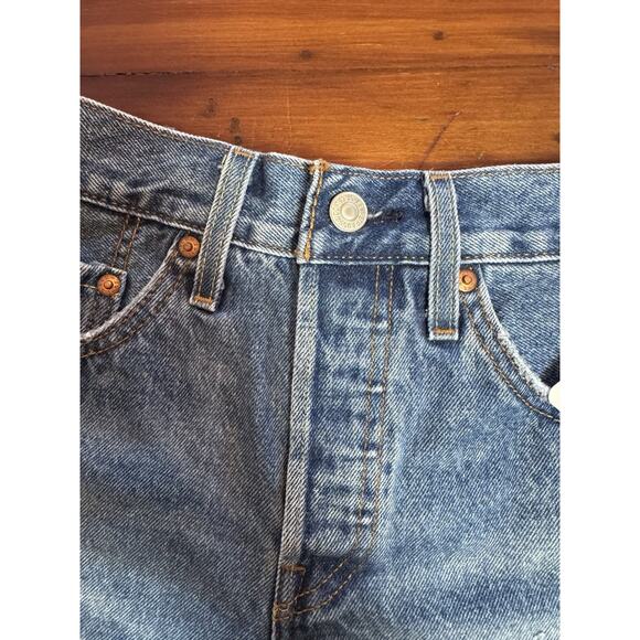 Levi's Free People 501 High-Rise Denim Shorts Athens Blue Size 24 NWT $69 - Picture 5 of 16